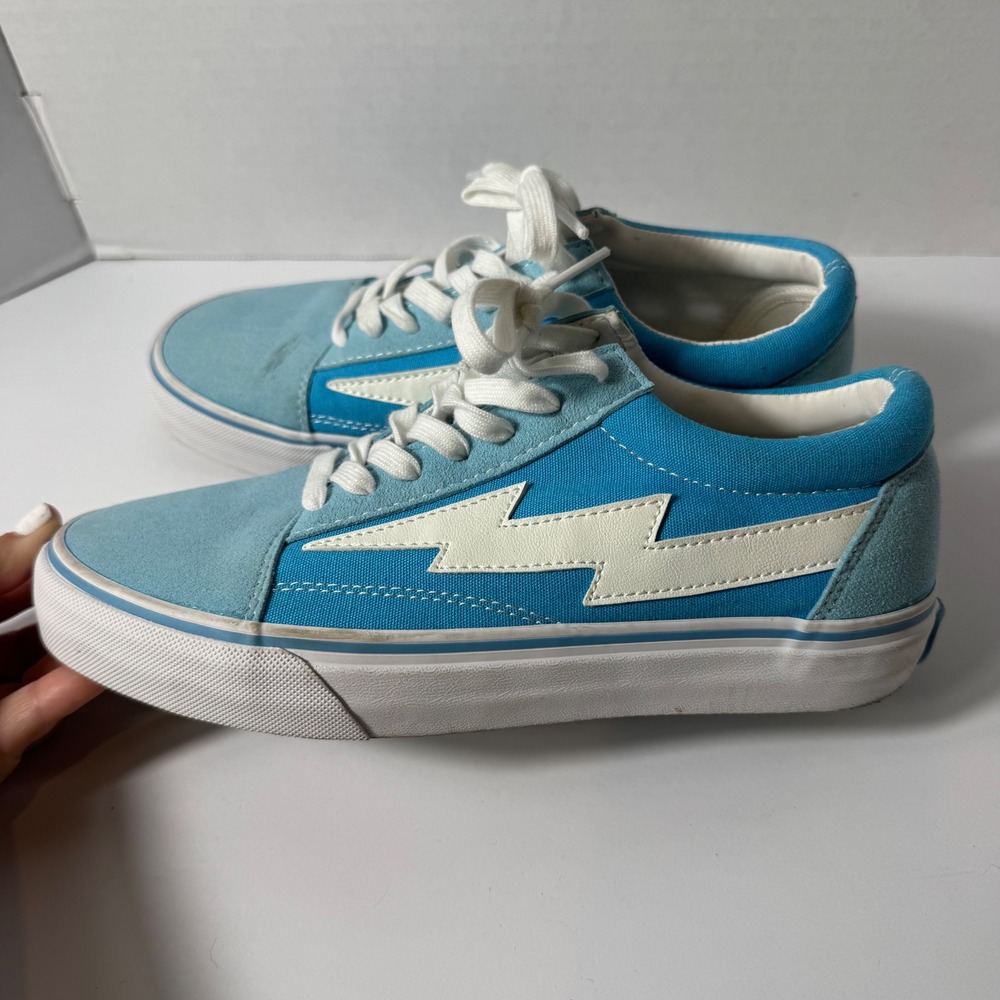 Revenge X Storm Low Top Sneakers Light Blue‎ Teal Men US 6 Lightning Bolt